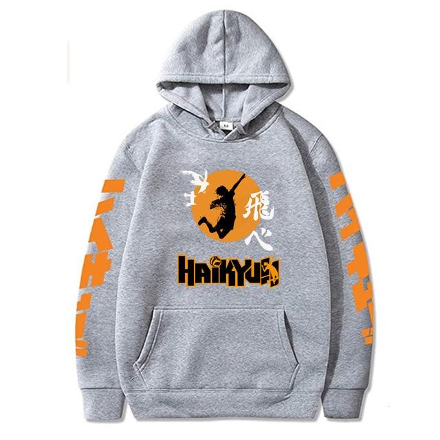 Hoodie To The Top! Gray HS0911 Black / XS Official HAIKYU SHOP Merch