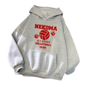 Hoodie Nekoma Club HS0911 Gray / S Official HAIKYU SHOP Merch