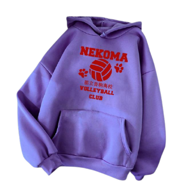 Hoodie Nekoma Club HS0911 Purple / S Official HAIKYU SHOP Merch