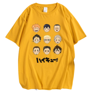 T-Shirt Cute Chibi Haikyu HS0911 Mustard / S Official HAIKYU SHOP Merch